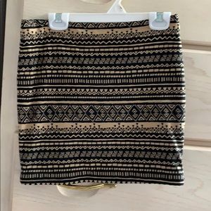 Tribal bodycon mini skirt